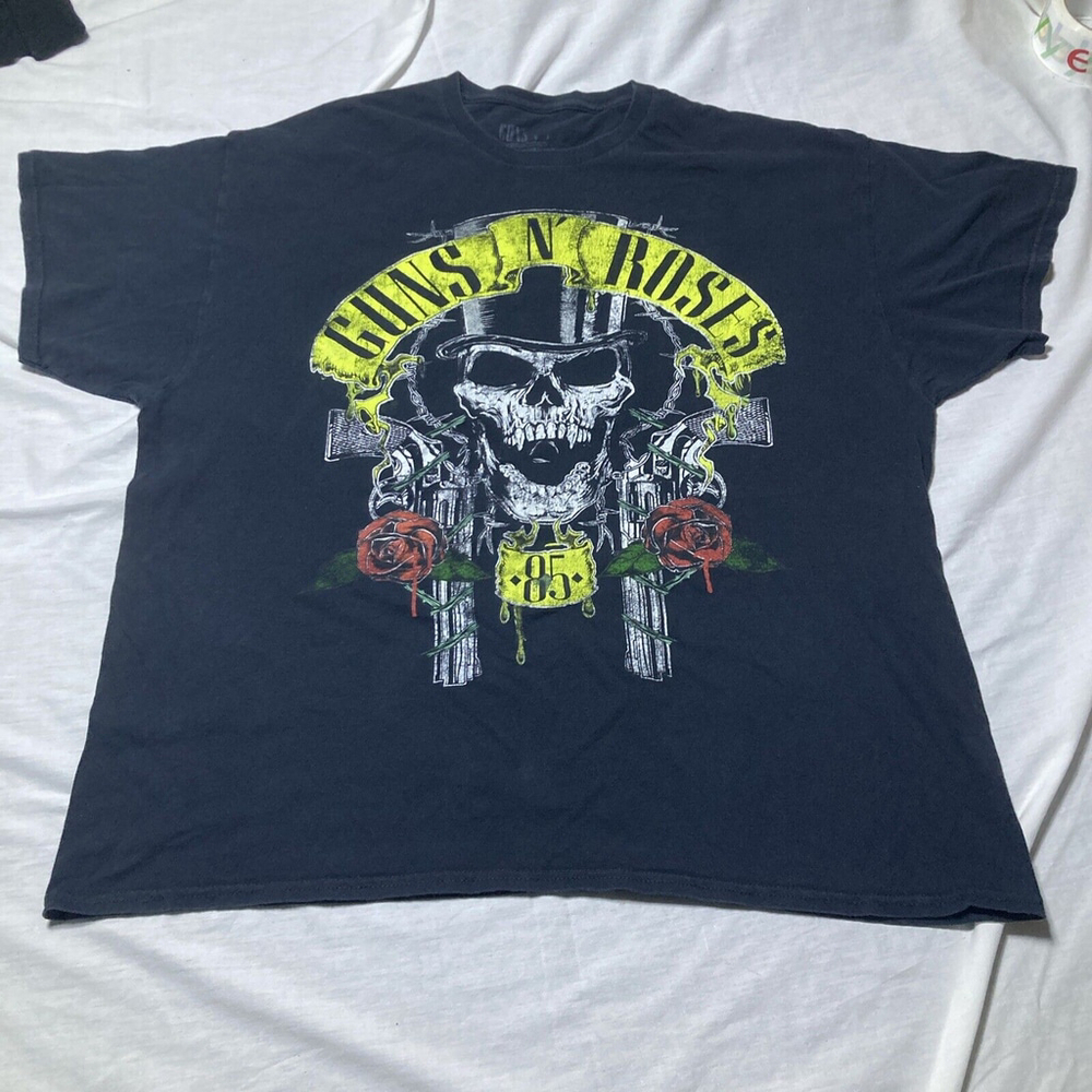 Guns And Roses N TShirt Black Band Shirt Logo 2XL Rock Biker Men’s 100% Cotton